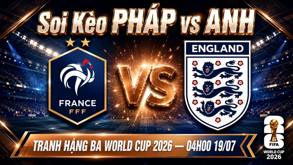 Soi Kèo Pháp vs Anh ngày 19/07 - Tranh Hạng Ba World Cup 2026