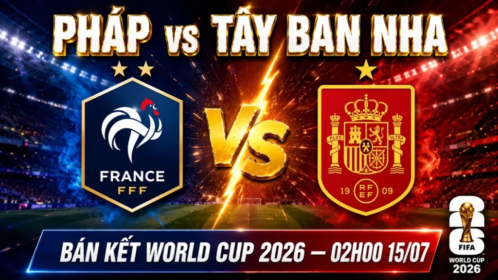 Soi kèo Pháp vs Tây Ban Nha,
Bán kết 1 World Cup 2026